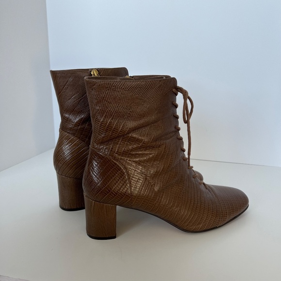J.Crew Lace-Up Willa Boots in Embossed Lizard size 12 - Picture 15 of 15